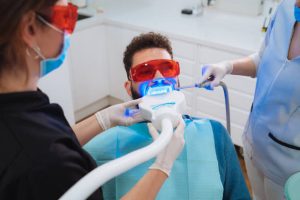 a man having dental laser treatment